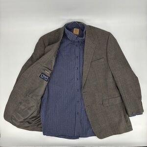 Chaps Ralph Lauren Mens Vintage Plaid Wool Cashmere Sport Coat Jacket Blazer 46L